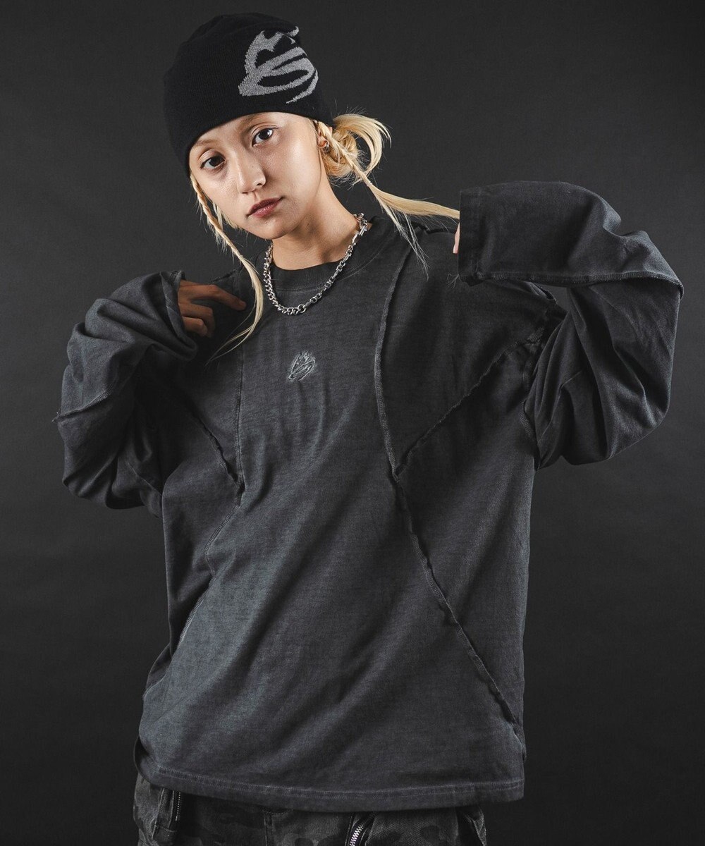 WEGO 【ユニセックス着用ITEM】MA55IVE　コールドダイスウィッチングロゴT（LS） 