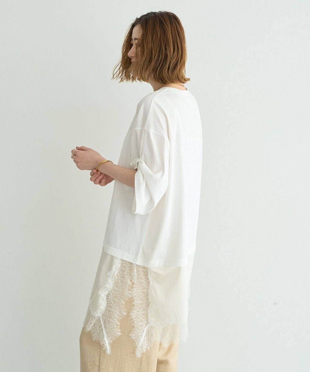 YECCA VECCA ドロストスリーブヘムレースTee 