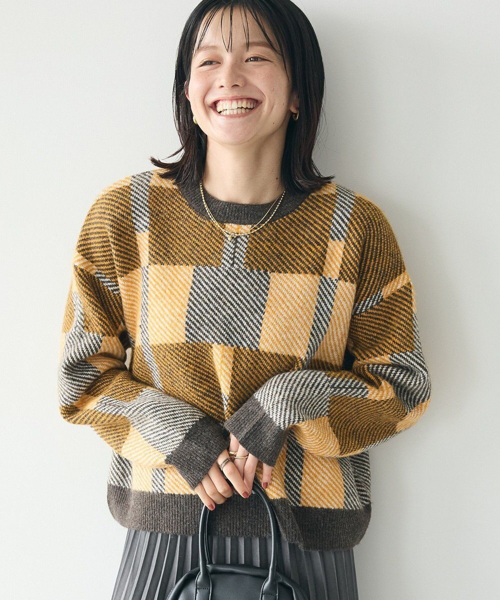 CRAFT STANDARD BOUTIQUE 洗える/チェック柄ニットプルオーバー 