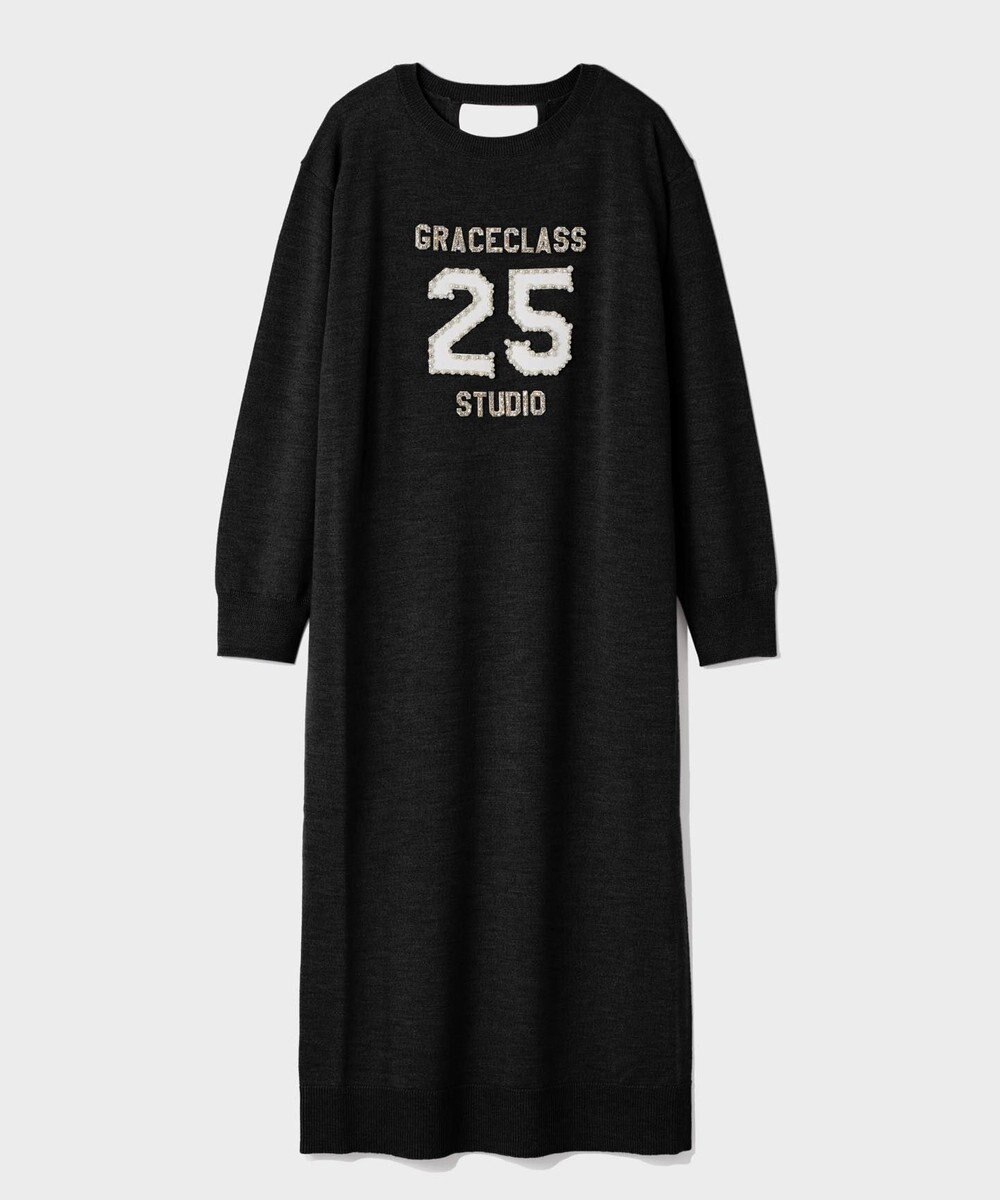 GRACE CONTINENTAL ナンバーモチーフニットワンピース 