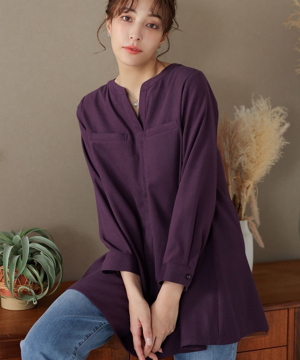 Tiaclasse L 【洗える】スエード調チュニック 