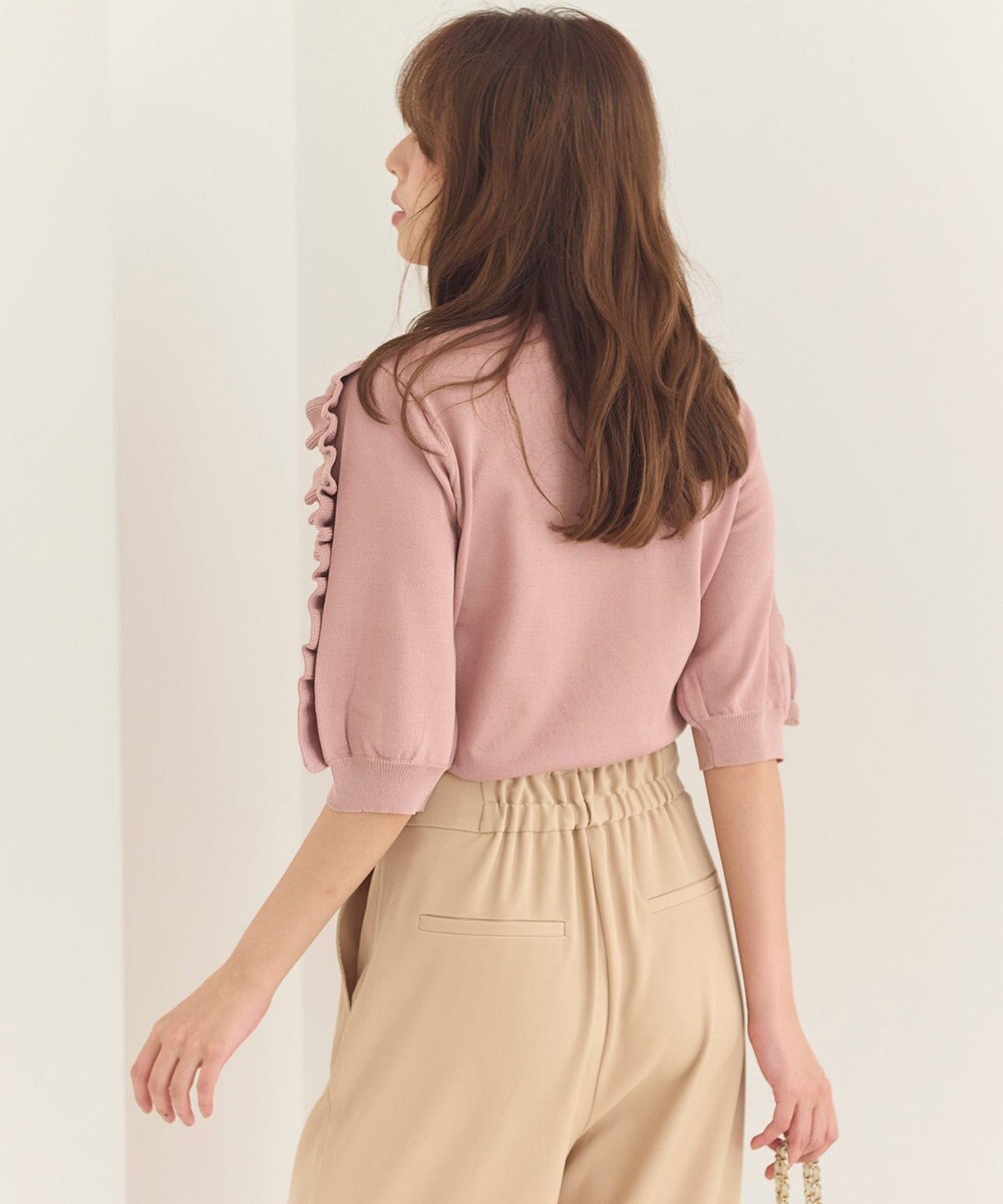 Feroux 【洗える】ウエストタックワイドパンツ 