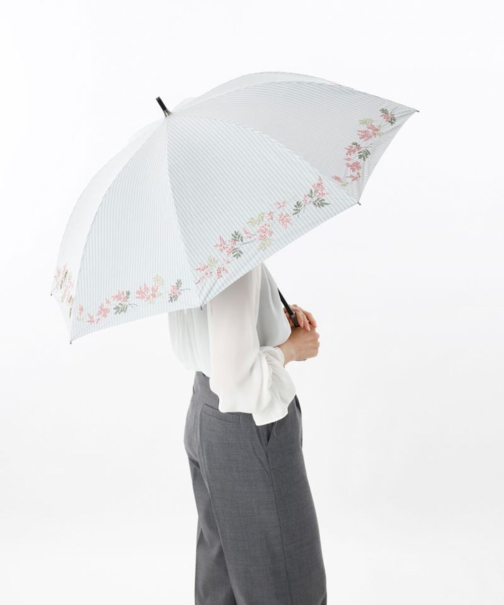 AURORA JILL STUART（ジル スチュアート）ミモザ刺しゅう晴雨兼用傘(長傘) 