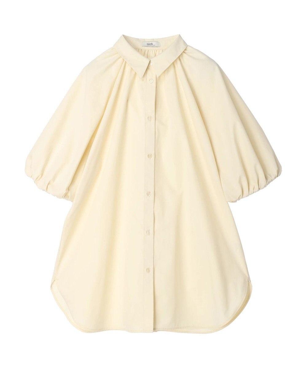 earth music&ecology パフスリーブチュニックブラウス 