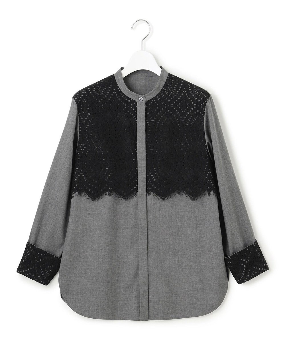 ICB L 【洗える】 レースコンビブラウス 