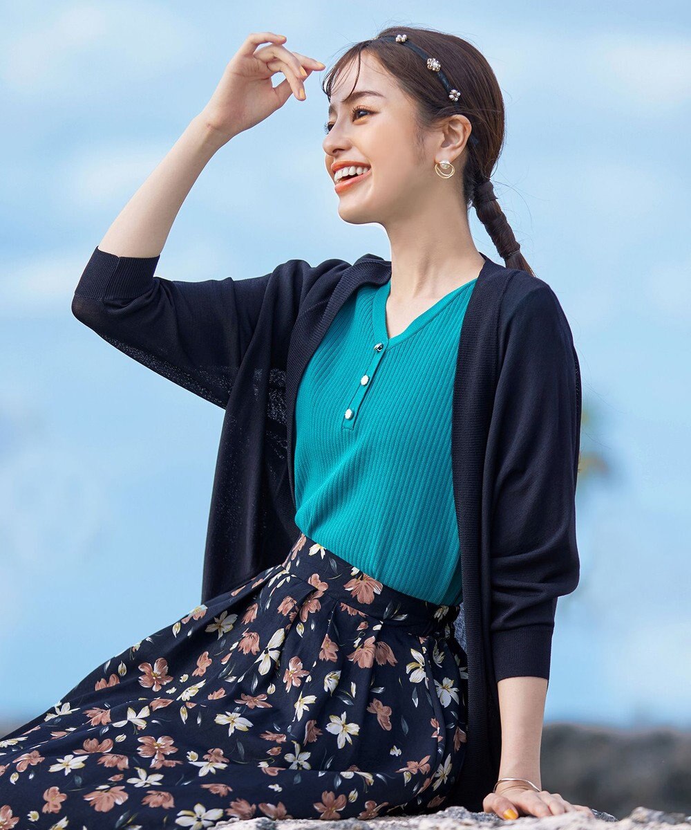 Tiaclasse L 【洗える】体型カバーも叶うドルマンニットカーディガン 