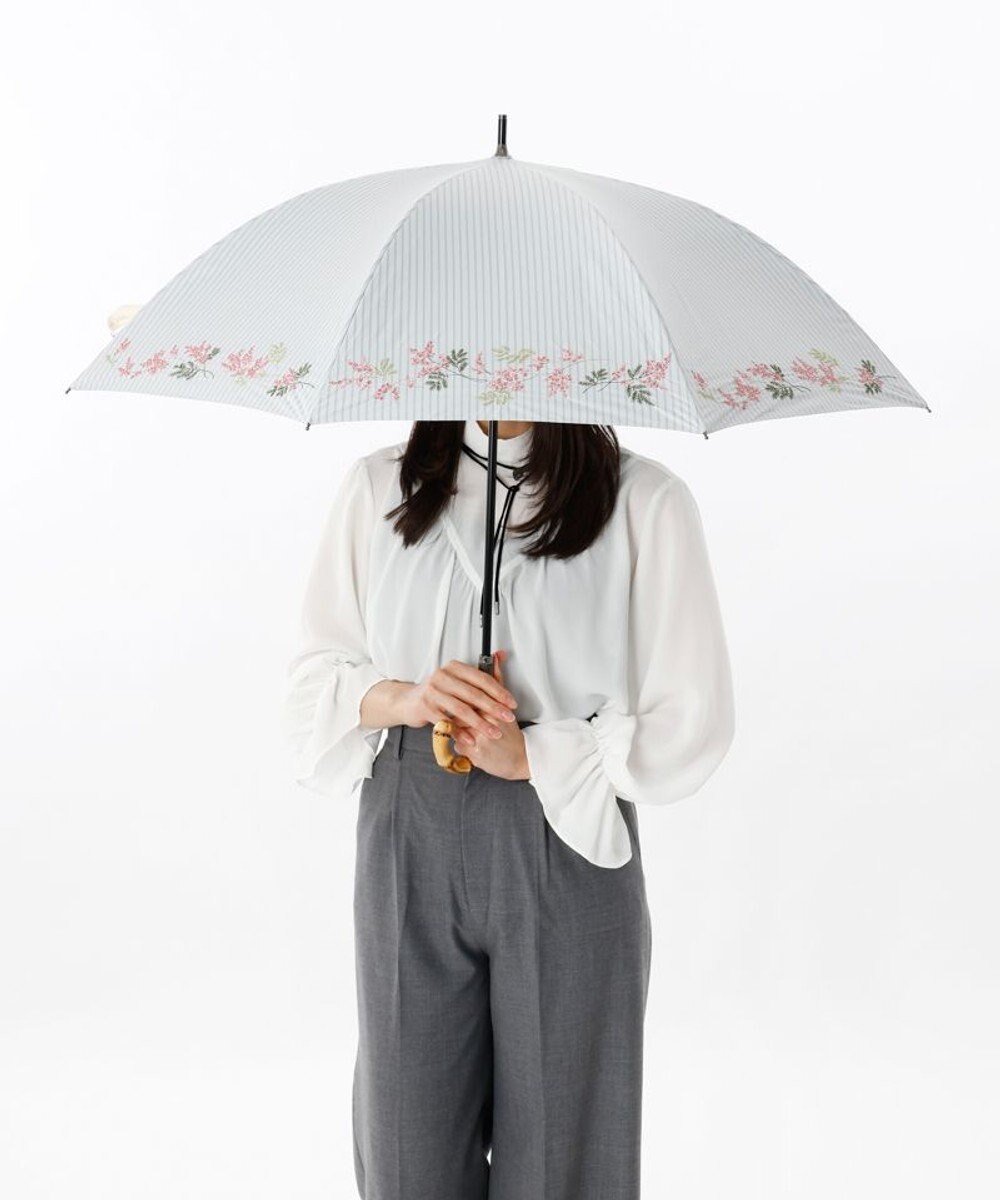 AURORA JILL STUART（ジル スチュアート）ミモザ刺しゅう晴雨兼用傘(長傘) 