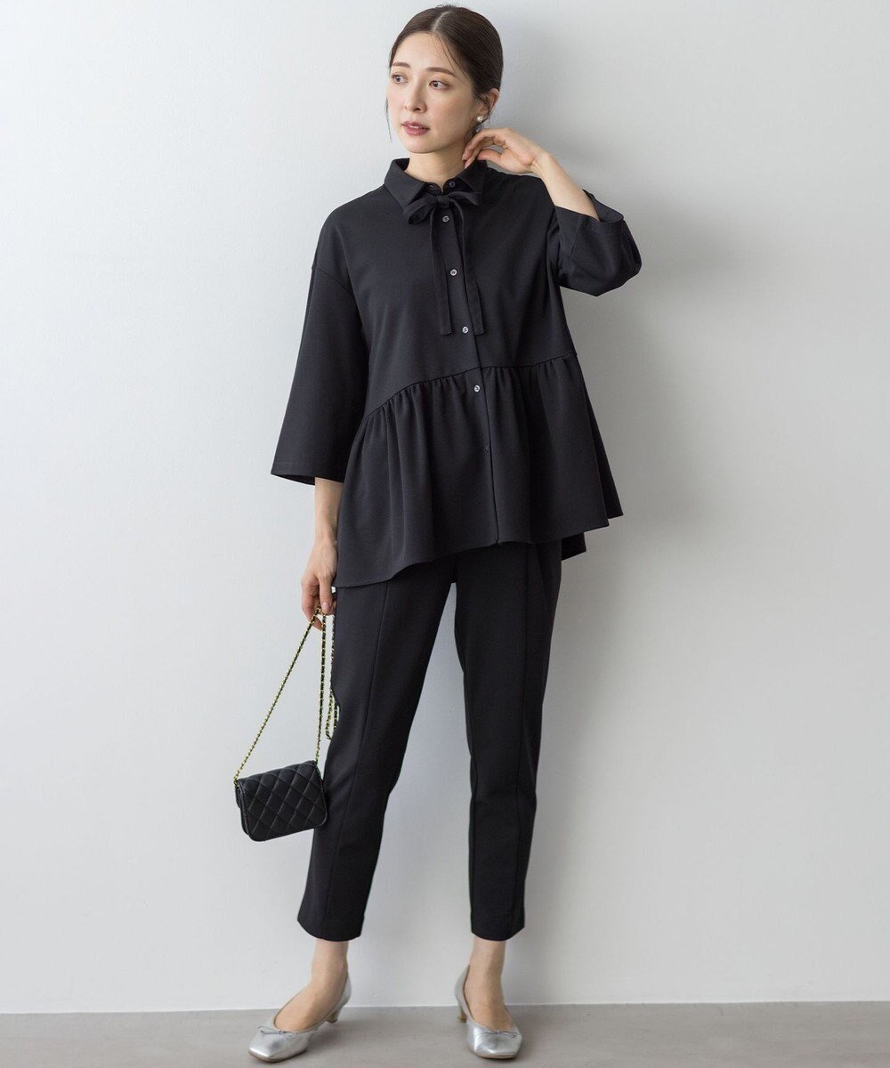 組曲 S ジョーゼットジャージーボウタイチュニック ブラウス 