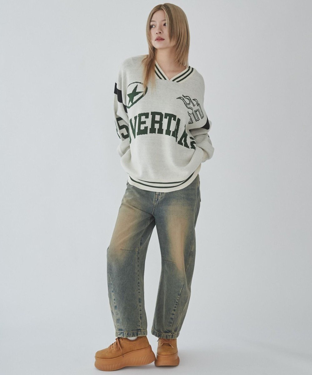 WEGO 【ユニセックス着用ITEM】ラインリブゲームロゴプルオーバー 