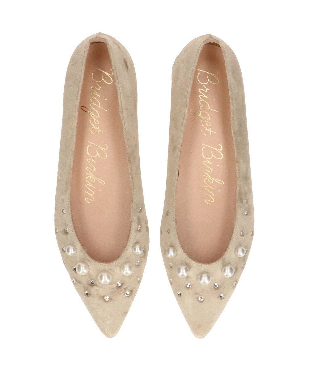 Bridget Birkin 【Bridget Birkin】パールストーンベロアパンプス 