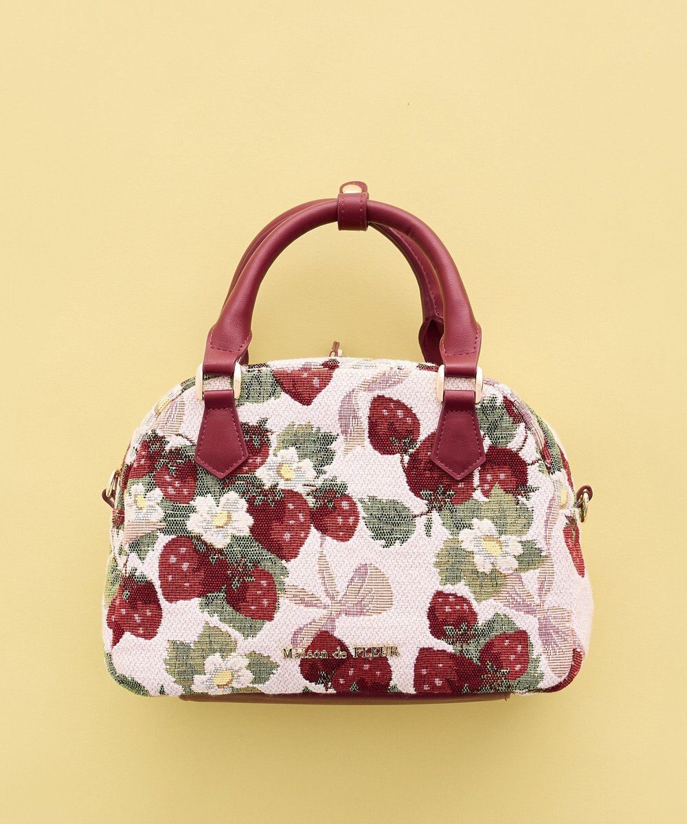 Maison de FLEUR いちごゴブラン2Wayボストンバッグ 
