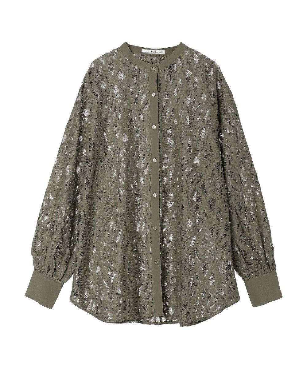 Green Parks ・ＥＬＥＮＣＡＲＥ　ＤＵＥ　レースバンドカラーブラウス 