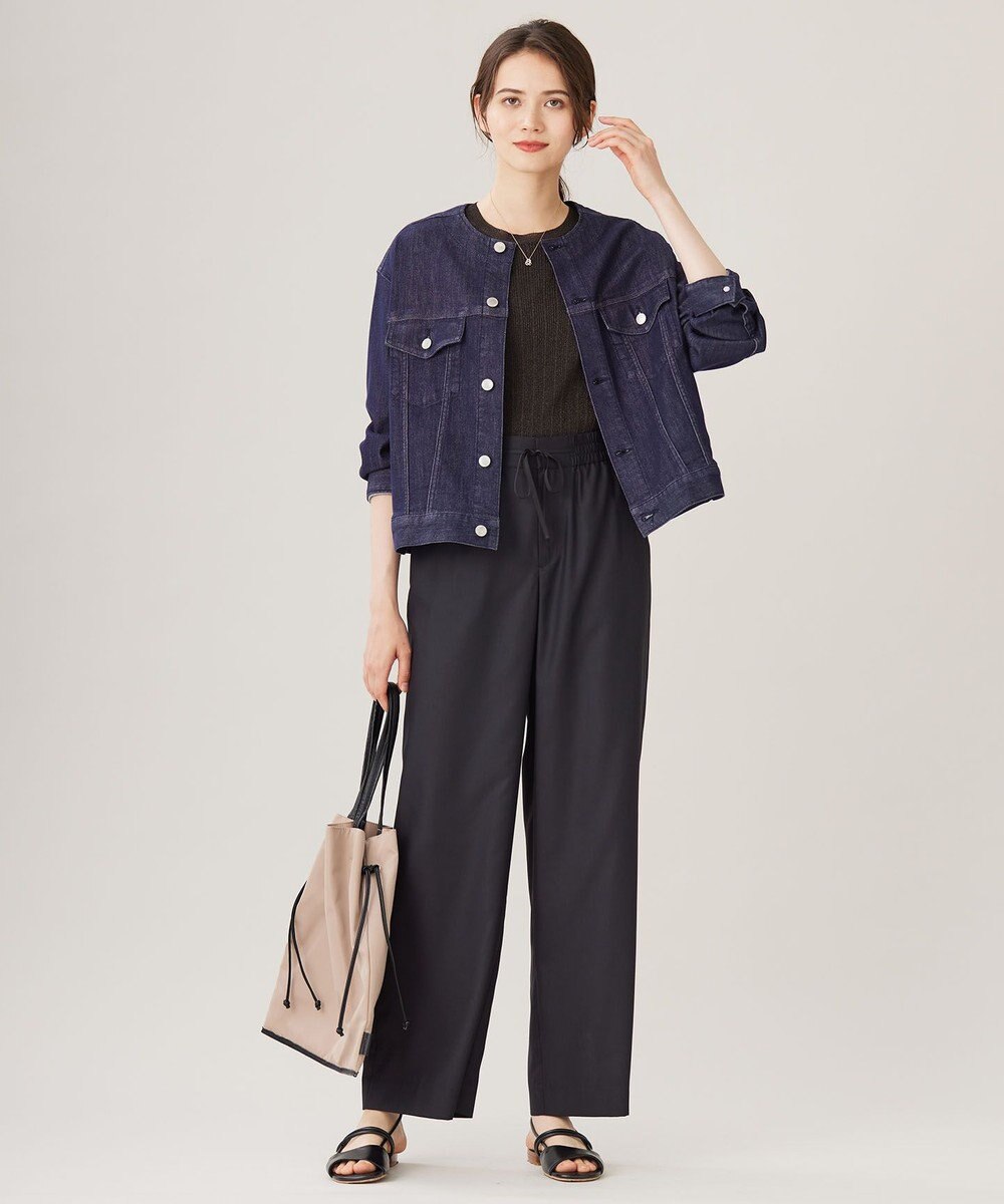 自由区 L 【ご好評につき追加生産・洗える】USUKARU DENIM ノーカラージャケット 