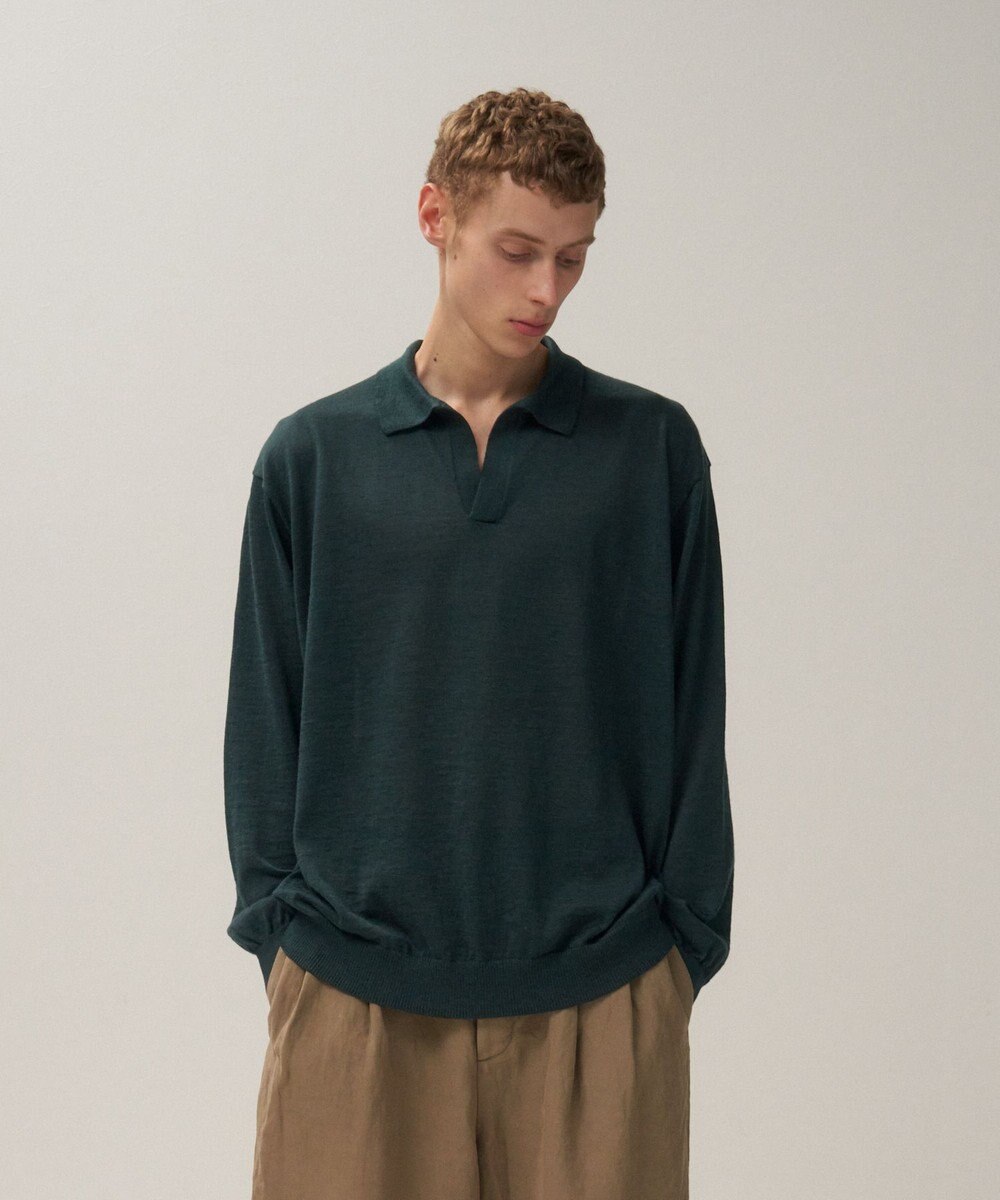 ATON RAMIE CASHMERE | スキッパーポロセーター - UNISEX 