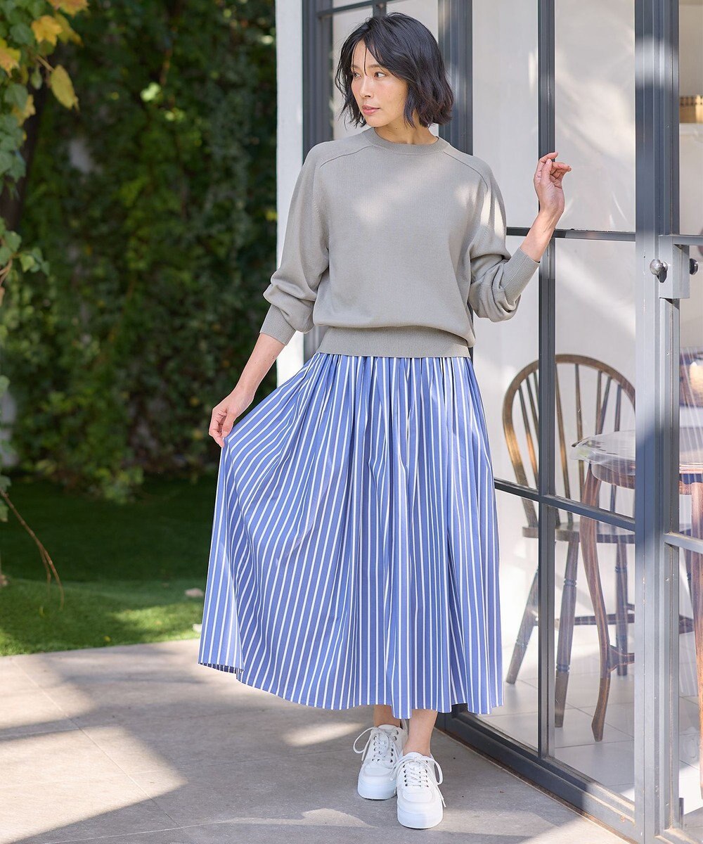 ANY 【ウエストゴム】タックギャザースカート 