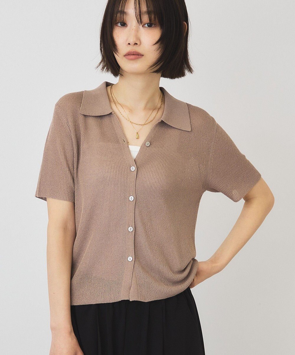 AMERICAN HOLIC 襟付きスキッパー半袖ニットポロ 