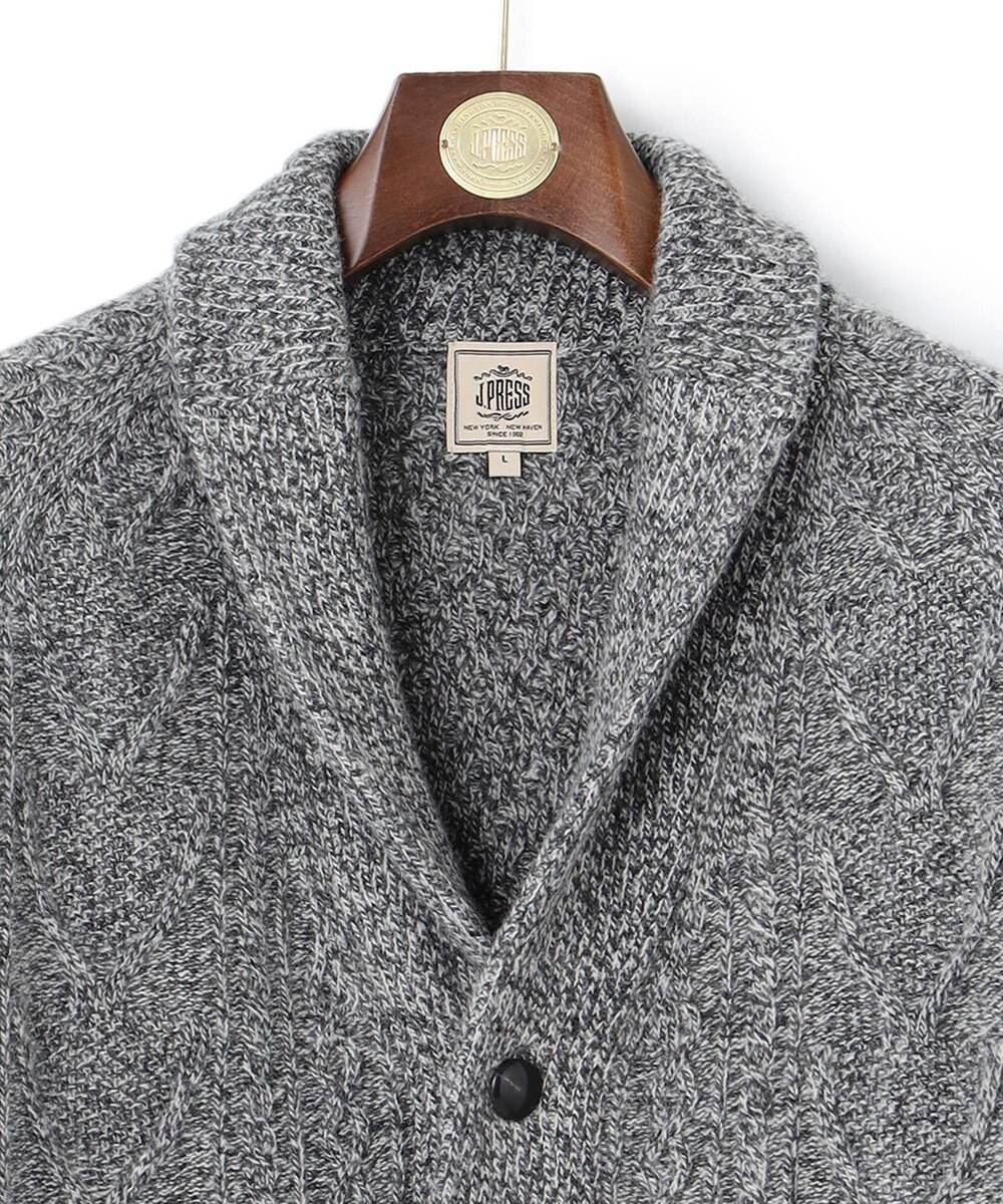 J.PRESS MEN 【Cash Lamb's Wool】ケーブルショール カーディガン 