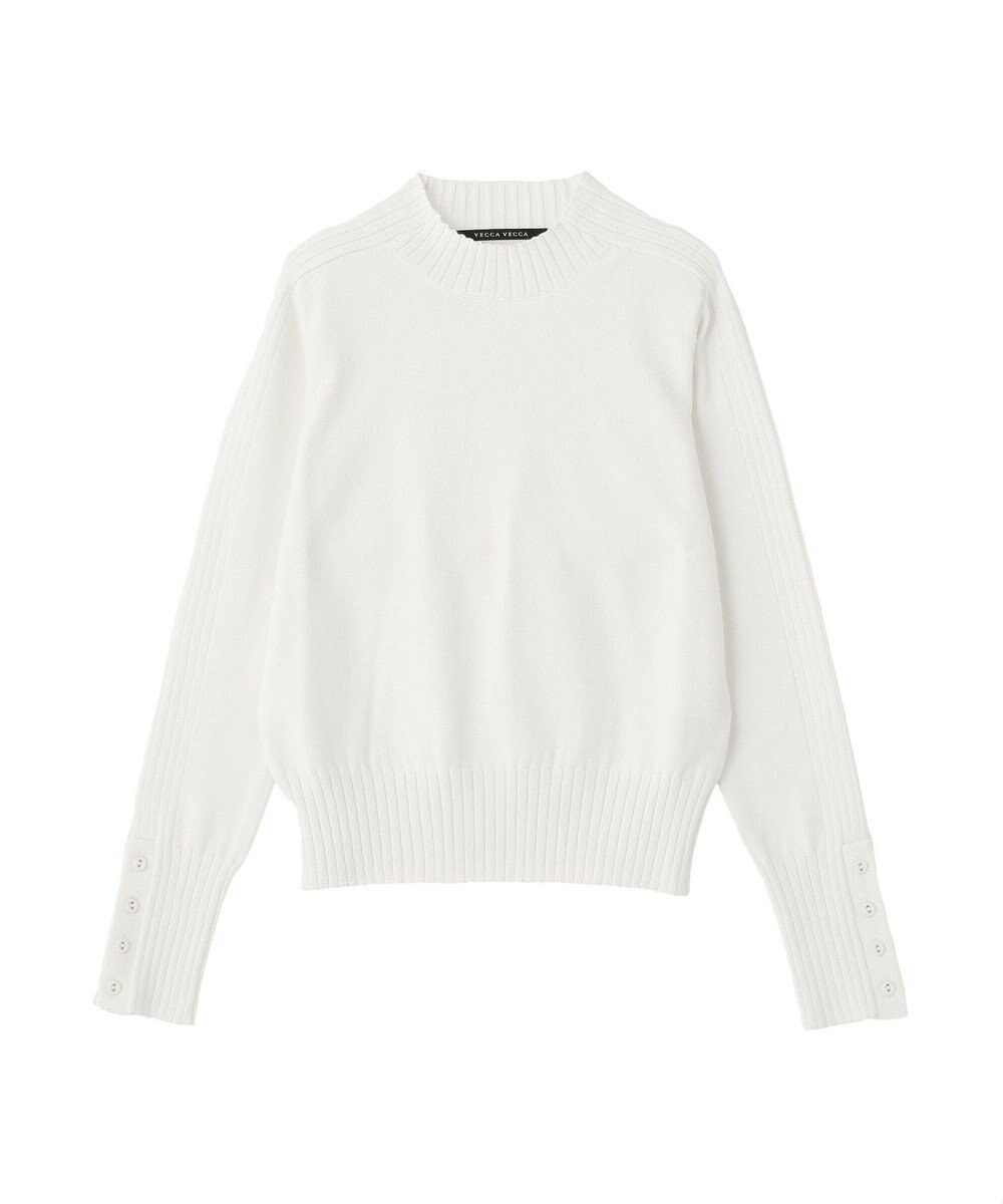YECCA VECCA 袖口釦リブMIXニット 