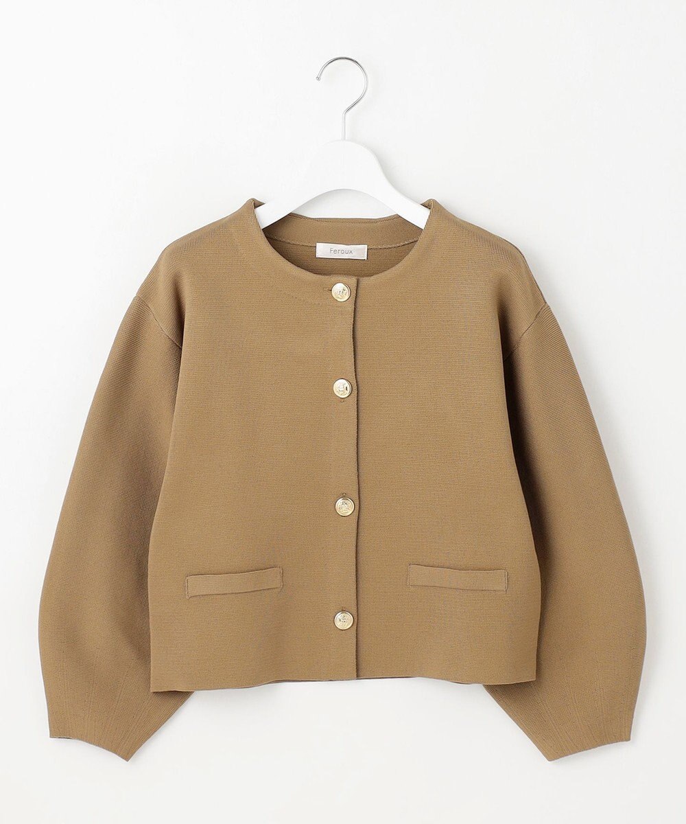 Feroux 【洗える】トラッドデザイン ニットジャケット 