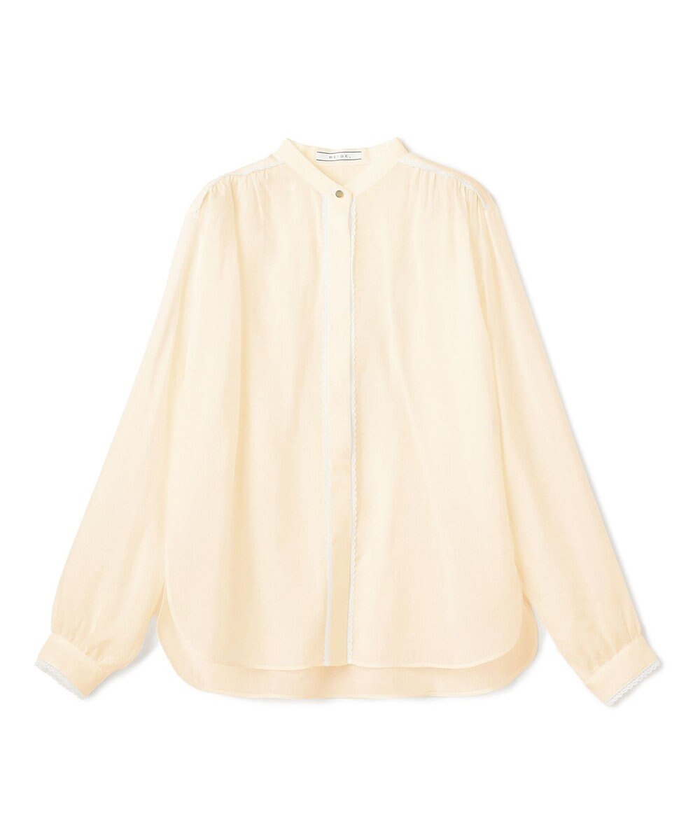 BEIGE， PAULINE / リネンヴィスコースレースブラウス 