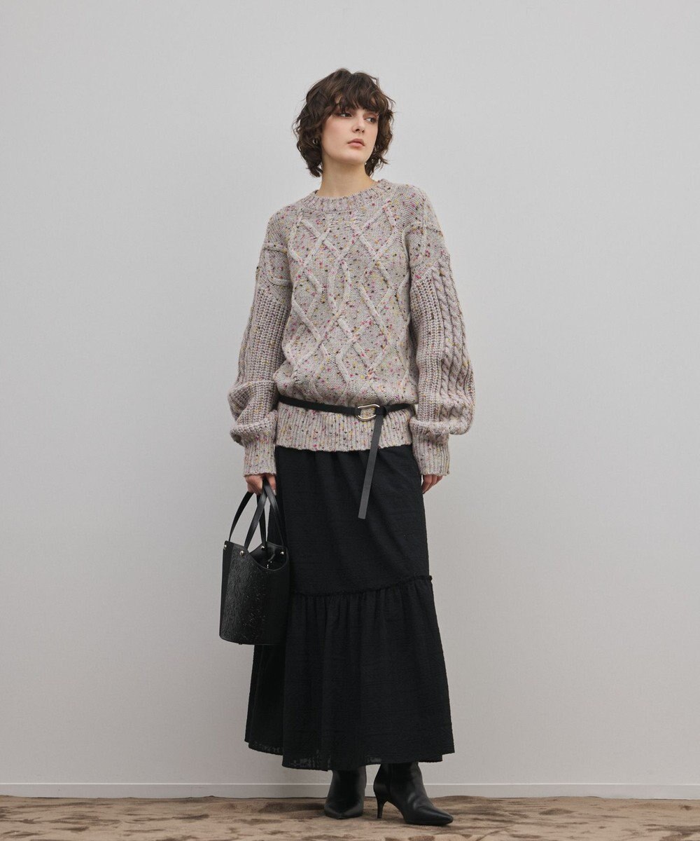 GRACE CONTINENTAL ケーブルニットトップ 