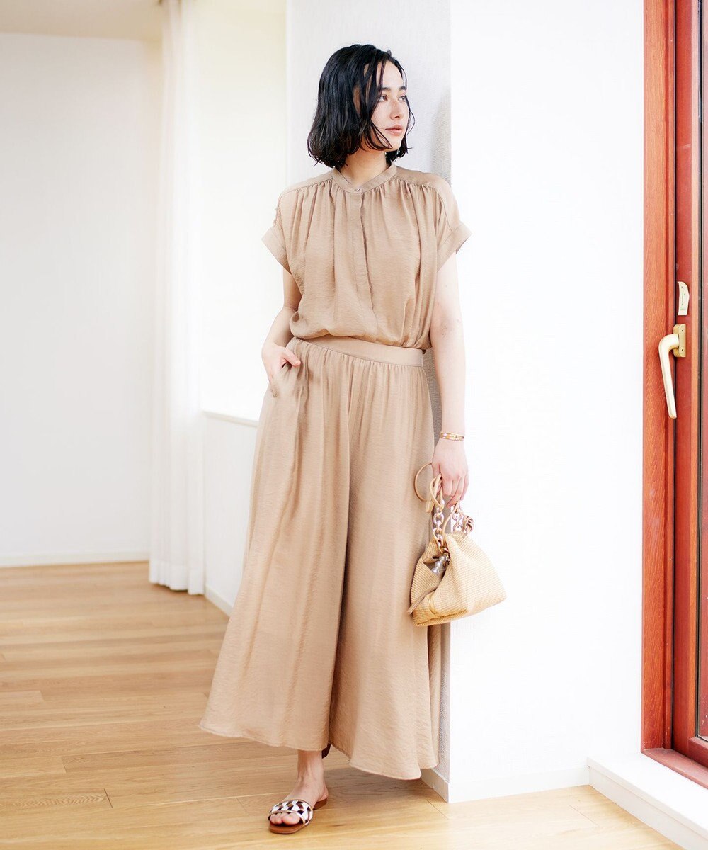 UNFILO ヴィンテージライク ギャザーパンツ 