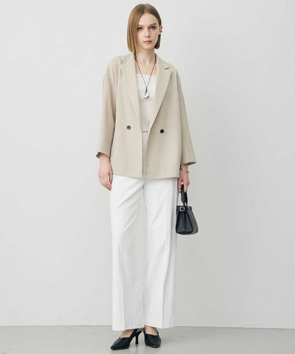 ICB L ドライアセテートスラブ 8分袖ジャケット 