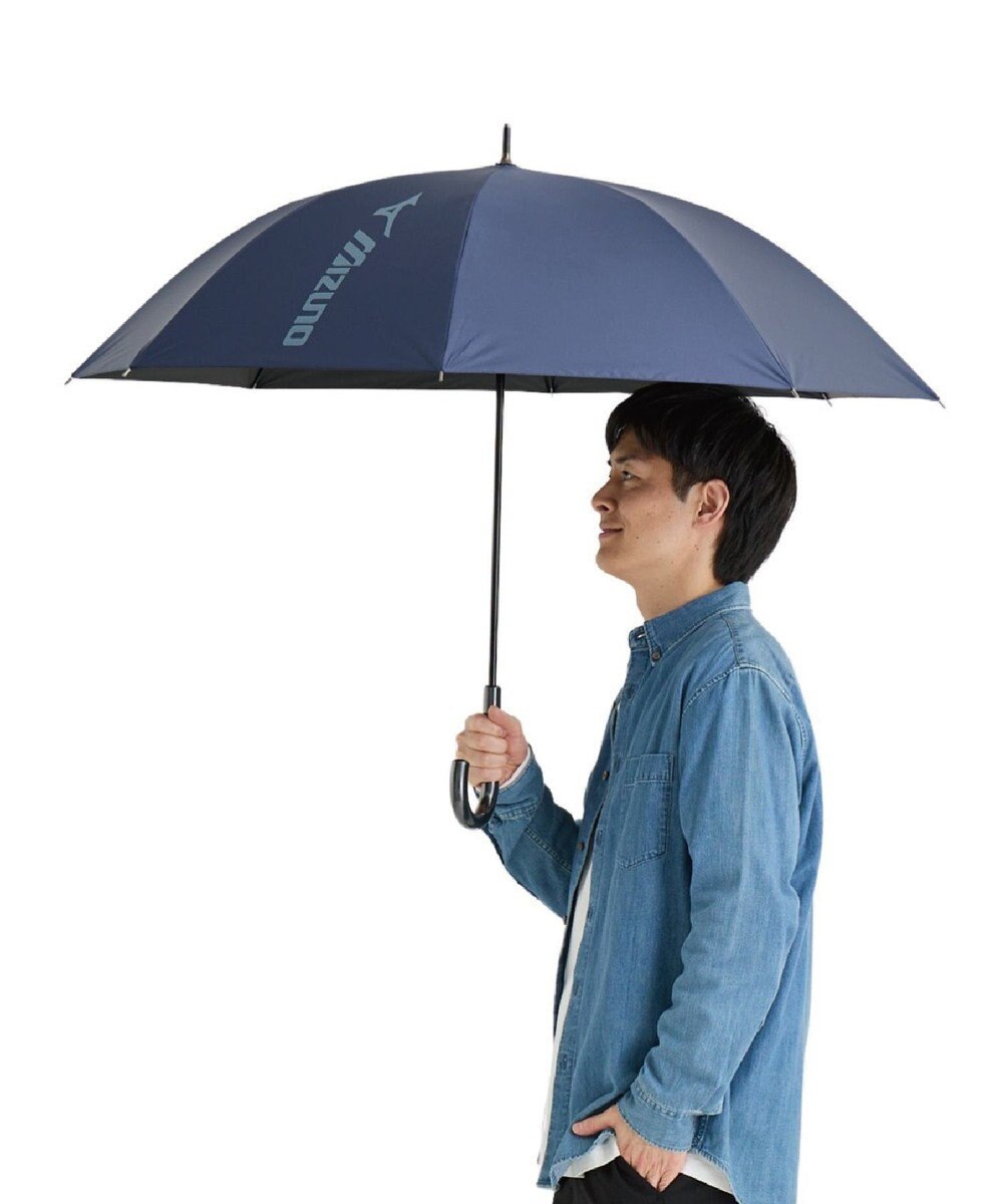 MOONBAT 【大きめ】MIZUNO メンズ 晴雨兼用日傘 長傘 BIGロゴ 遮光 遮熱 UV ユニセックス 