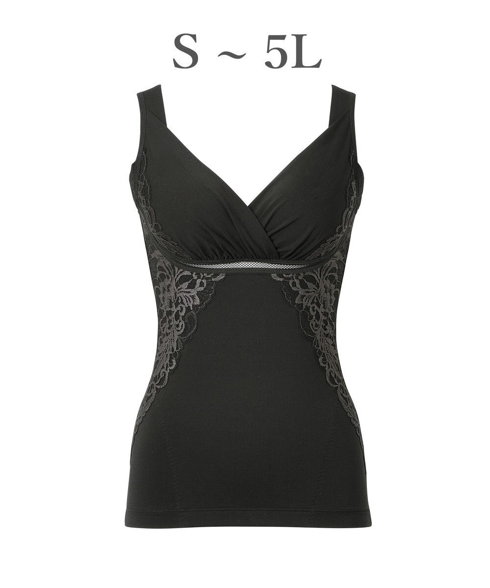 BRADELIS New York 【BRADELIS NewYork peace】綿混キャッチャーカップレースブラキャミ24 ノンワイヤー 補正 下着 ボディスーツ カップ付き ブラトップ 