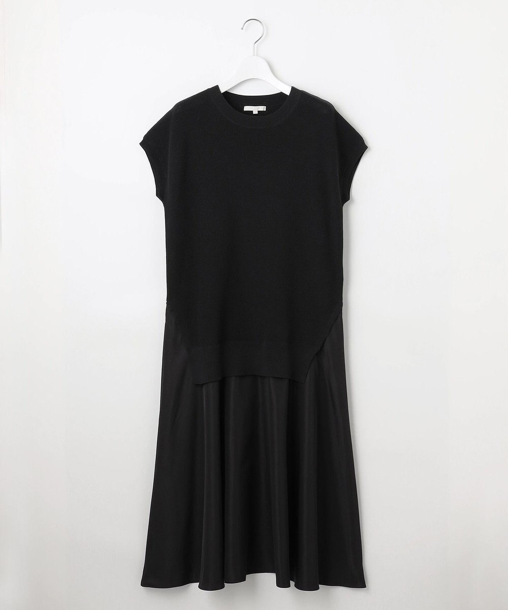 自由区 L 【カタログ掲載・洗える】ハイツイストコットンアセテート異素材コンビ ワンピース 