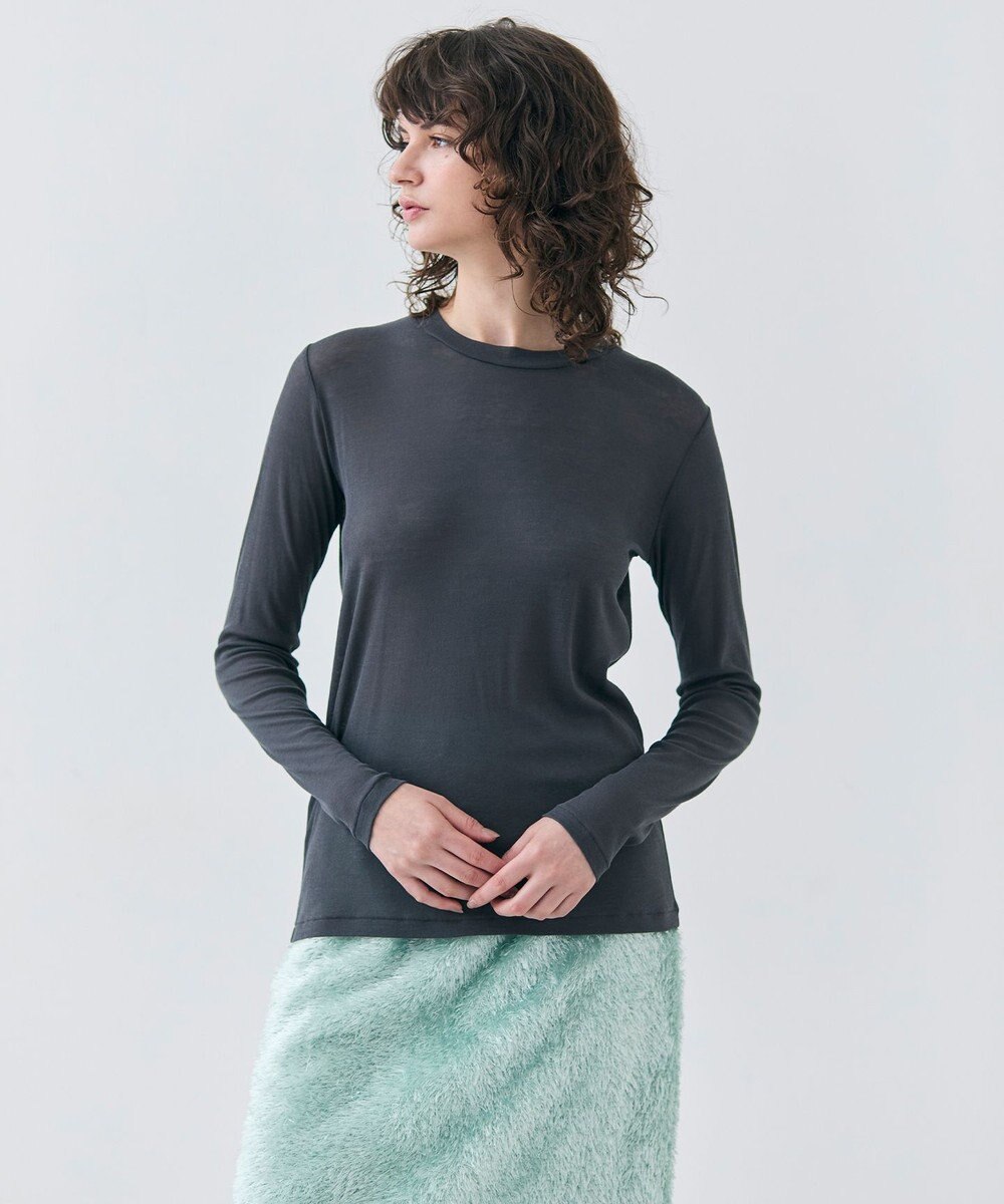 BEIGE， 【洗える】SORE / コットンシアークルーネックカットソー 