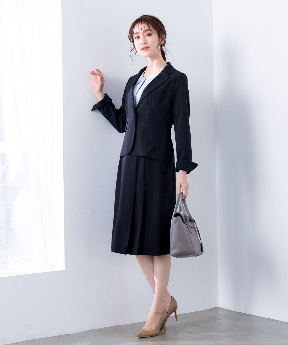 Tiaclasse L 【ダブルクロス】【洗える】アシンメトリープリーツスカート 