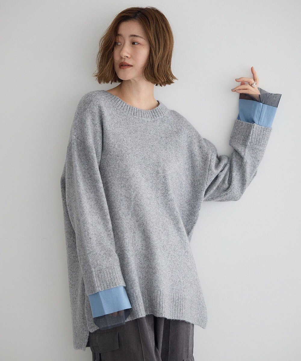 YECCA VECCA 袖レイヤードソフトニット 