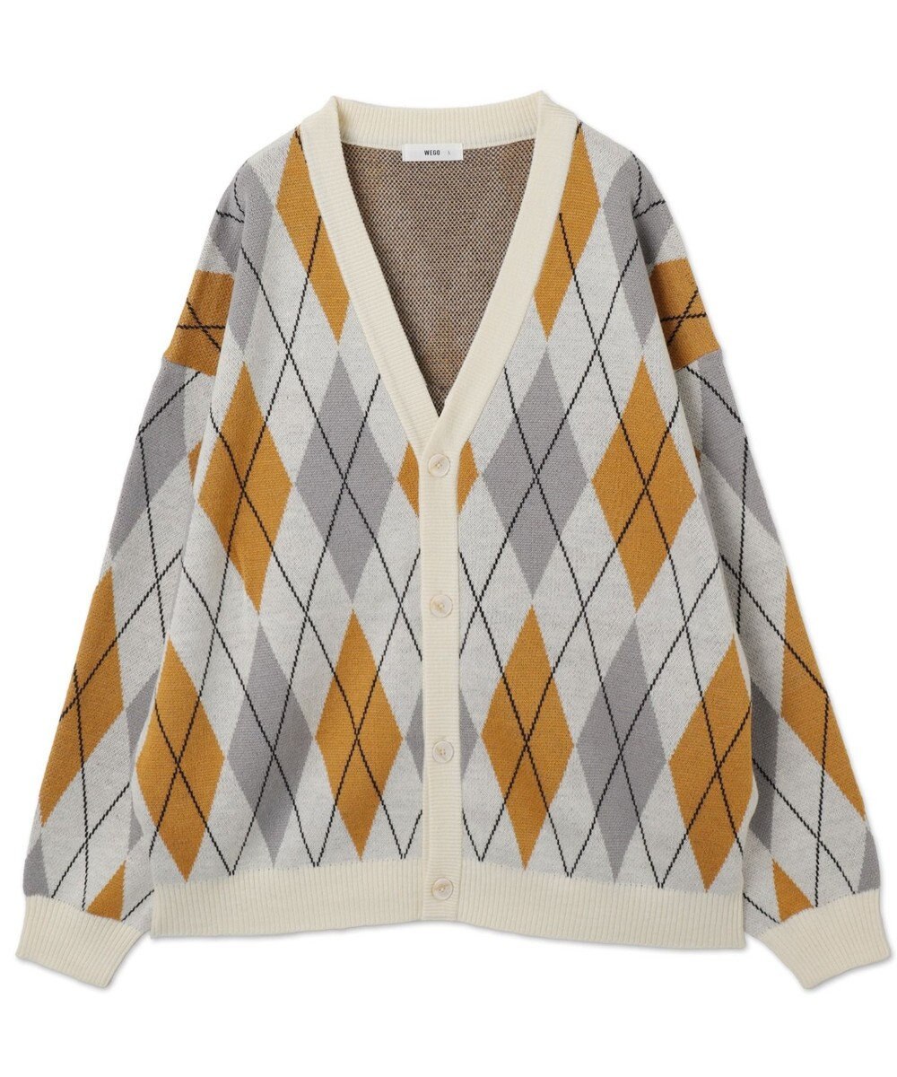 WEGO リラックスフィットパターンカーディガン 