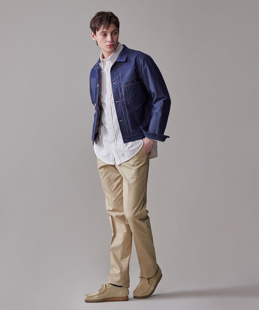 J.PRESS MEN 洗練されたデザインと機能性【ストレッチ】トリコチン ステムテーパード パンツ 