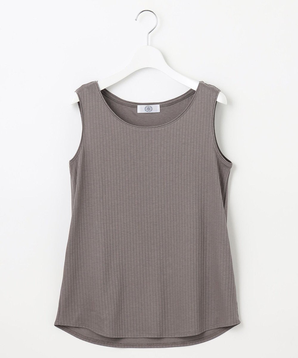 J.PRESS LADIES コットンリブ ノースリーブ カットソー 