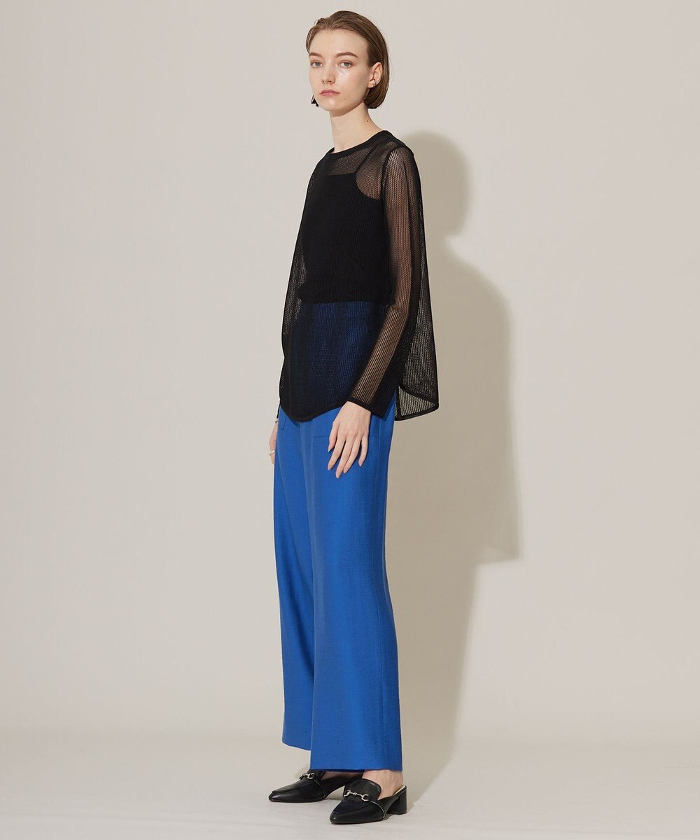 ICB L 【洗える】ワッシャーツイル ワイドストレートパンツ 