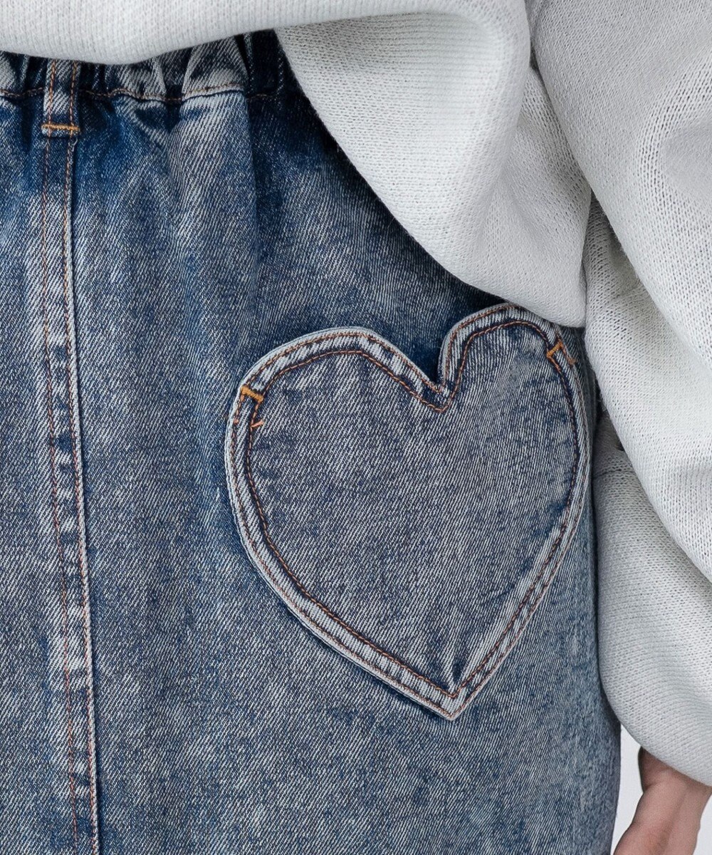 WEGO レースアップハートポケットデニムスカパン 