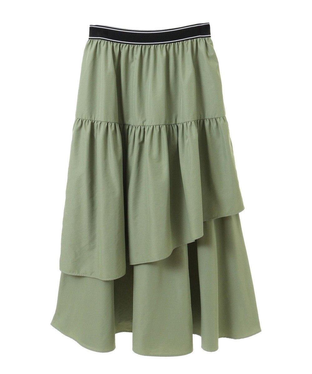 Green Parks ウエストラインフリルティアードスカート 