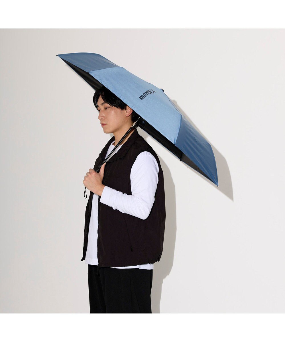 MOONBAT 【WEB限定】MIZUNO  (ミズノ) BIGロゴ 無地 日傘 折りたたみ傘 自動開閉 1プッシュ パラソル 晴雨兼用 軽量 一級遮光 遮熱効果 遮光率100% UV遮蔽100% 