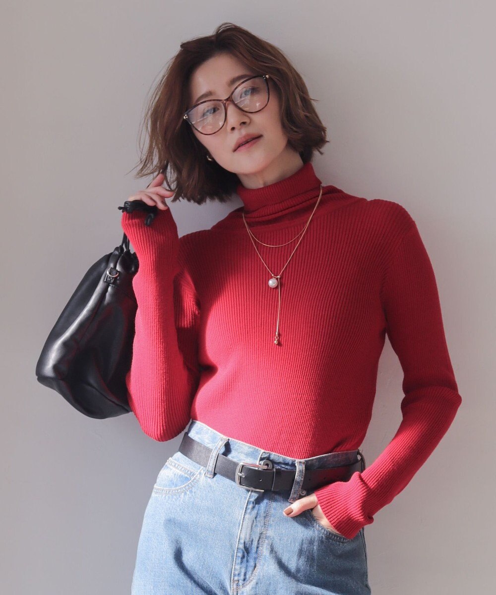 WEGO 【2025年秋冬新作】リブタートルニット 