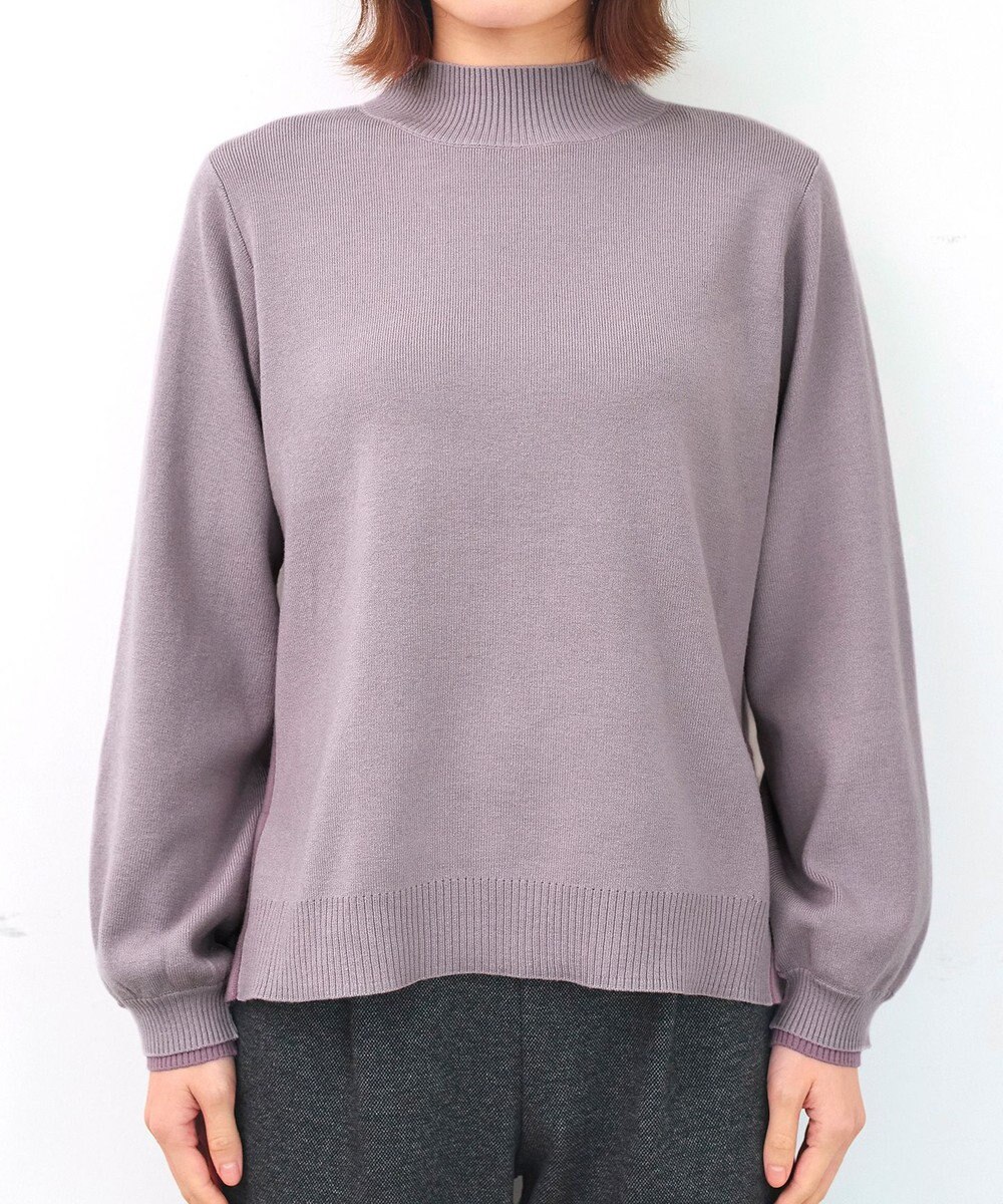 Tiaclasse 【洗える】配色ニットトップスプルオーバー 