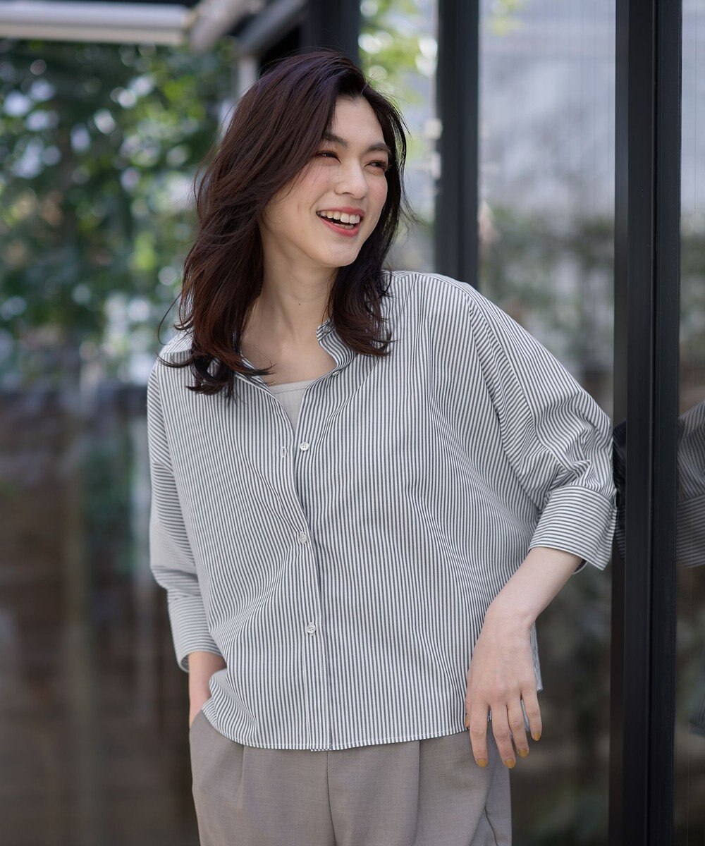 ANY L 【UVカット/抗菌防臭/速乾/手洗い可】エニィファンクション ストライプドルマンシャツ 