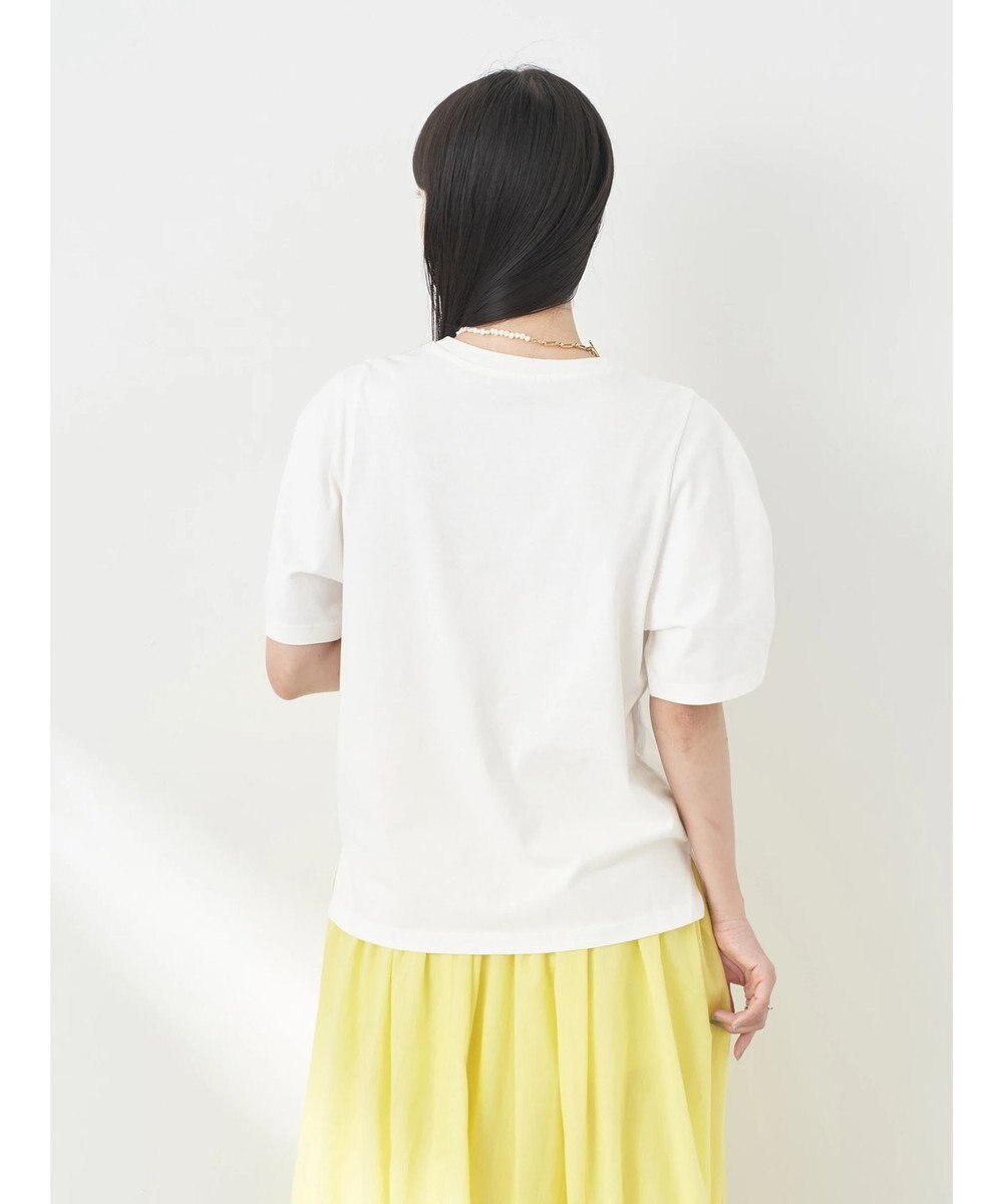 earth music&ecology フォルムスリーブ刺繍ロゴＴＥＥ 