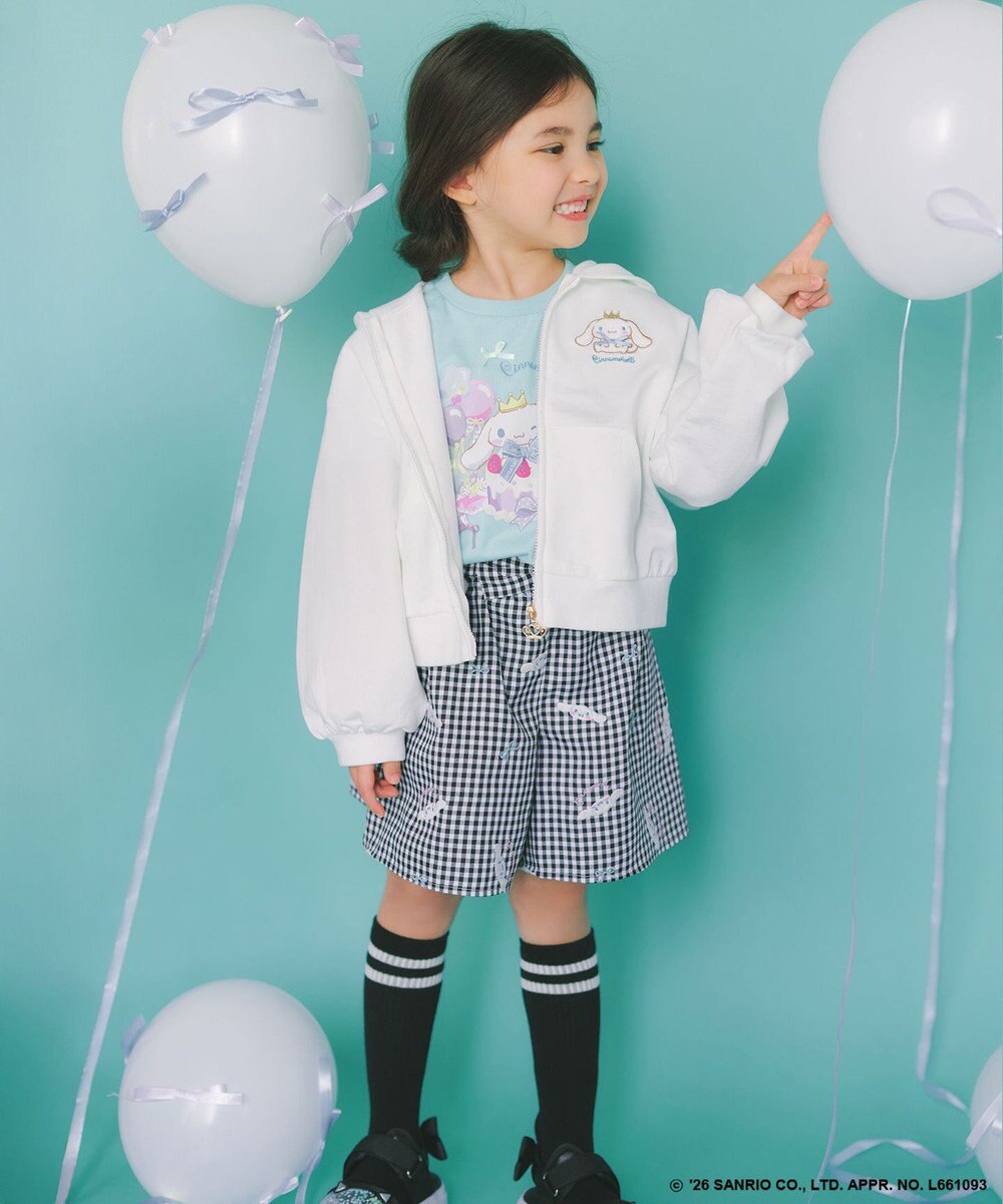 ANY KIDS 【シナモロール×ANY KIDS】刺繍 ギンガムキュロット 