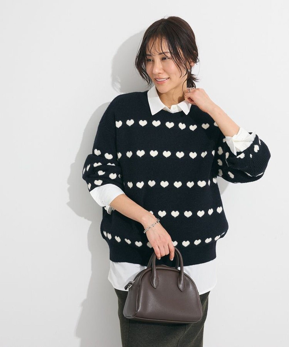 Green Parks ・ｓｗｉｎｇ　ｂｙ　ハートクルーネックニット 