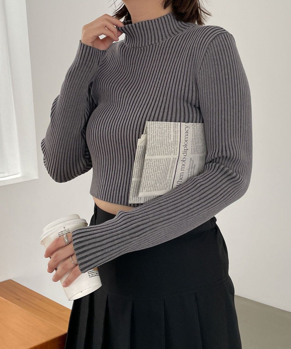 WEGO リブハイネックショートニット 
