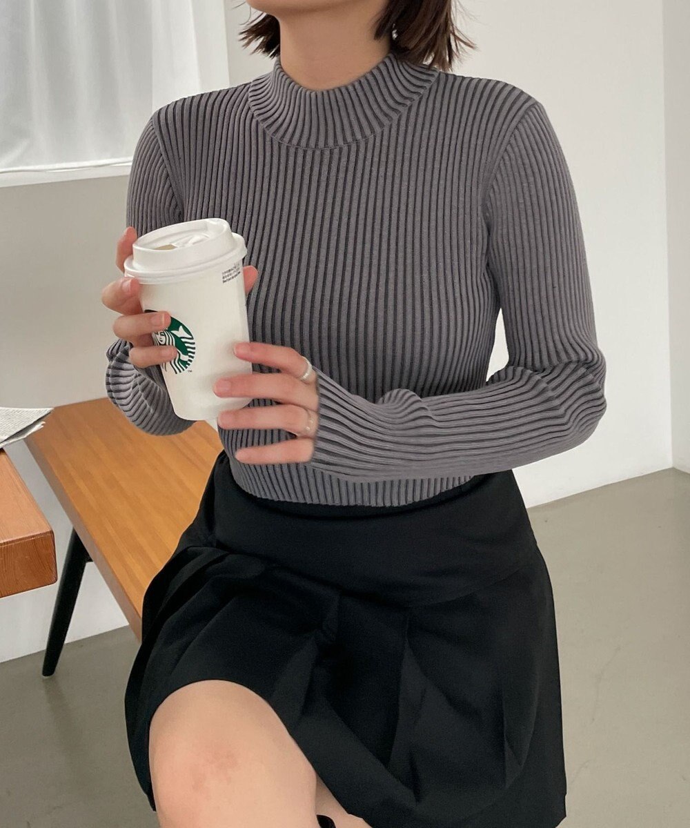 WEGO リブハイネックショートニット 