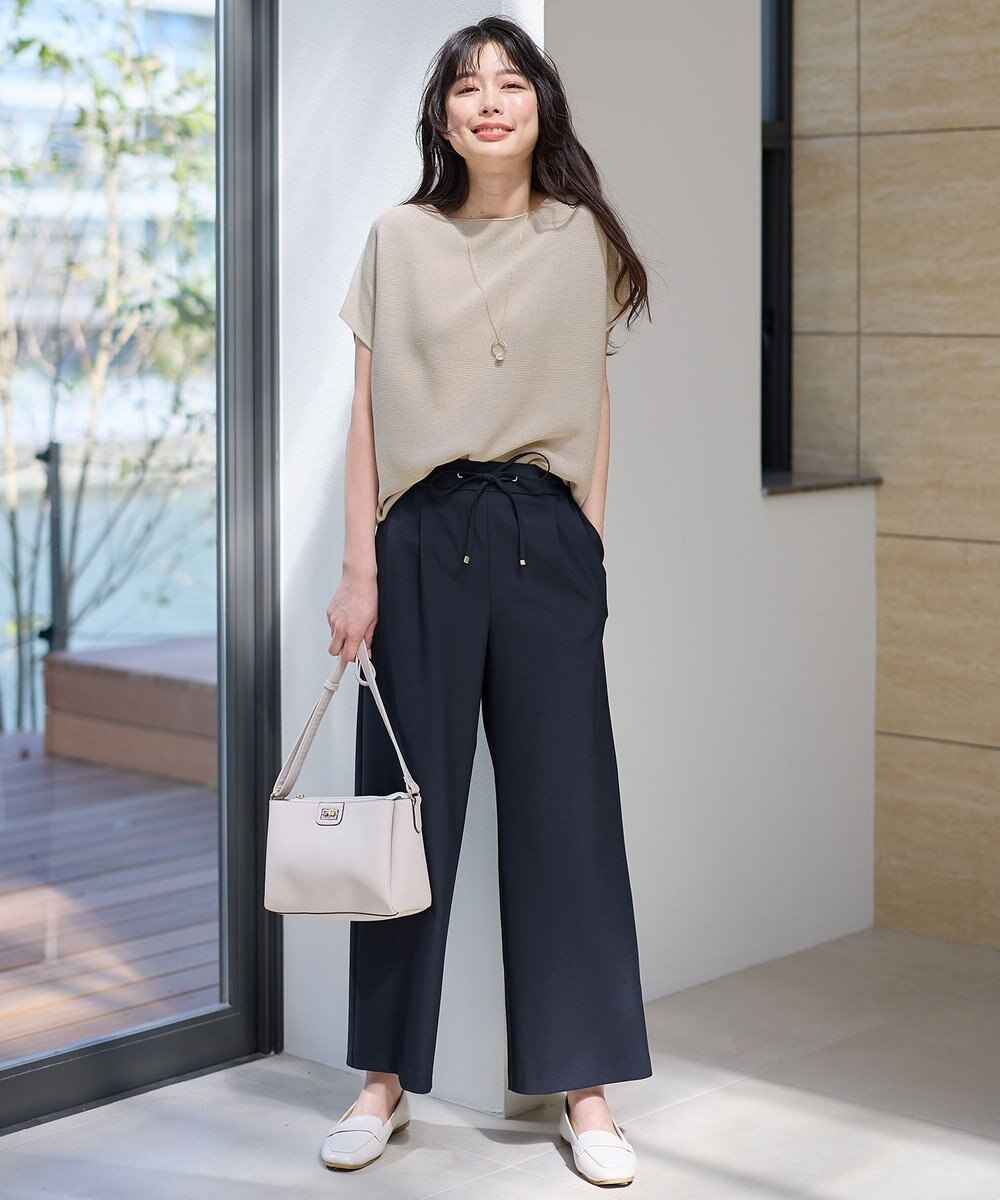 ANY 【洗濯機可/アンチピリング/UVカット】アクリルガーターフレンチスリーブニット 