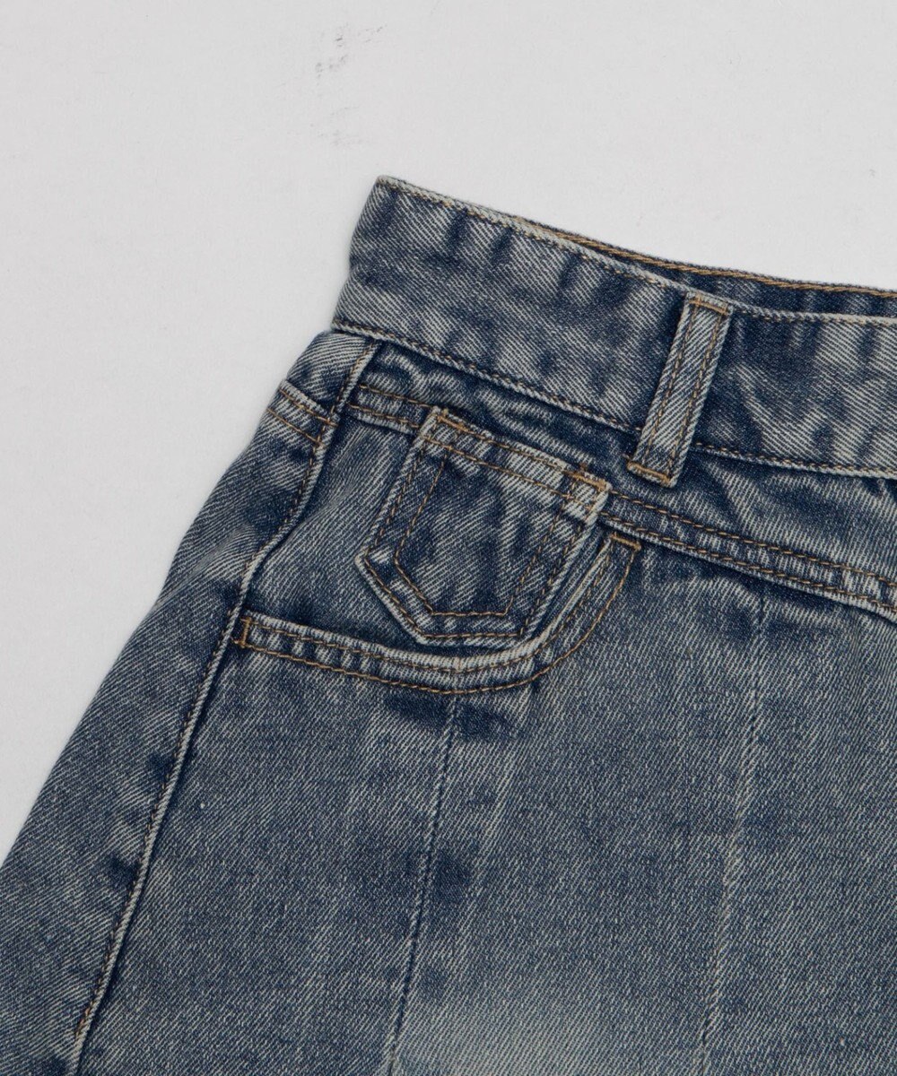 WEGO ベルト付きウォッシュドデニムミニスカパン 